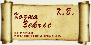 Kozma Bekrić vizit kartica